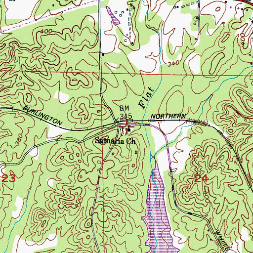 Topographic Map of Samaria Baptist Church, AL