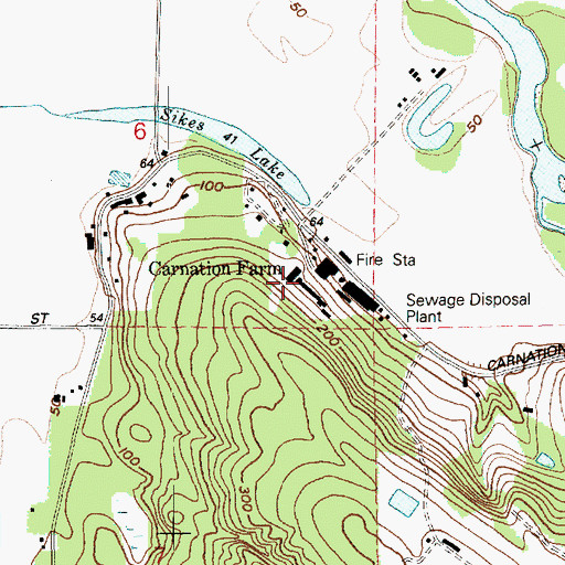 Topographic Map of Carnation Farm, WA