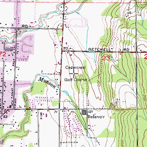 Topographic Map of Cedar Crest Golf Course, WA
