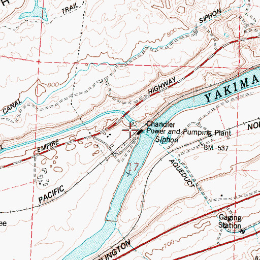 Topographic Map of Chandler Power and Pumping Plant, WA