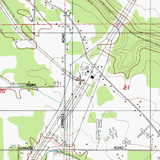 Topographic Map of Chehalis Substation, WA