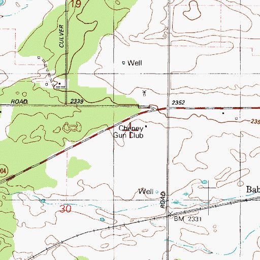 Topographic Map of Cheney Gun Club, WA