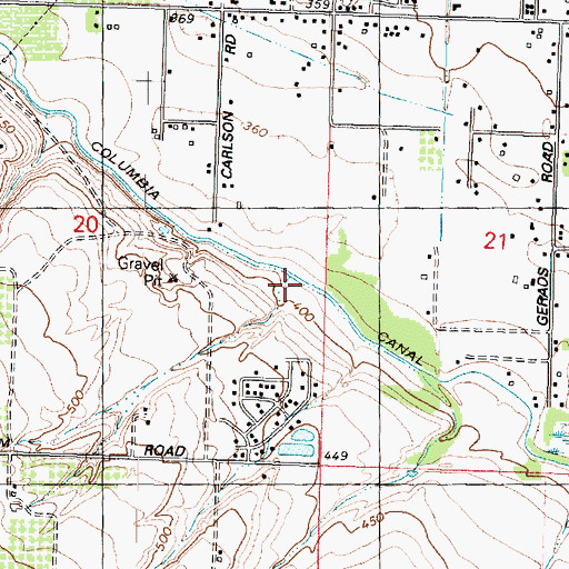 Topographic Map of Columbia Canal Number 3, WA