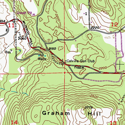 Topographic Map of Colville Gun Club, WA
