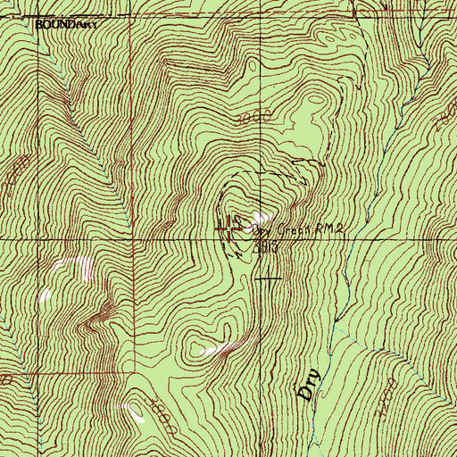 Topographic Map of Dry Creek Lookout Tower, WA