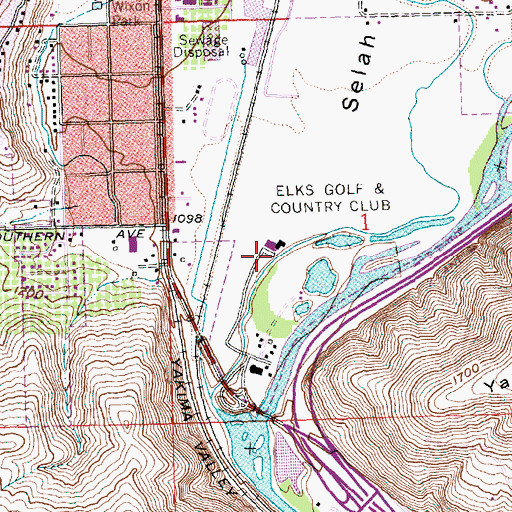 Topographic Map of Elks Golf and Country Club, WA