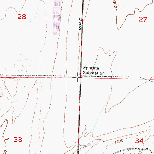 Topographic Map of Ephrata Substation, WA