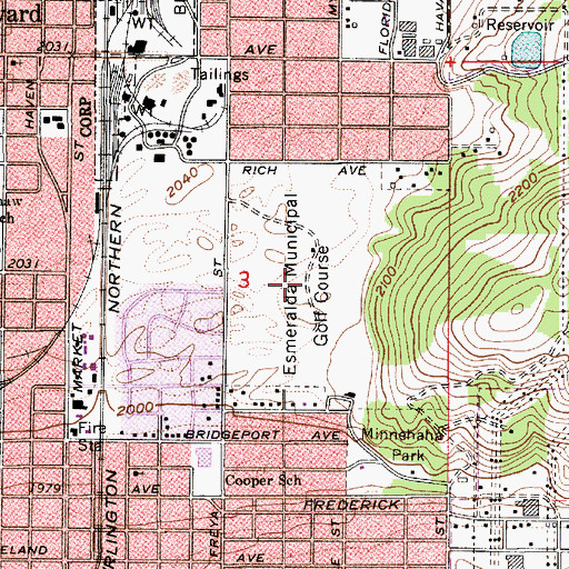 Topographic Map of Esmeralda Municipal Golf Course, WA