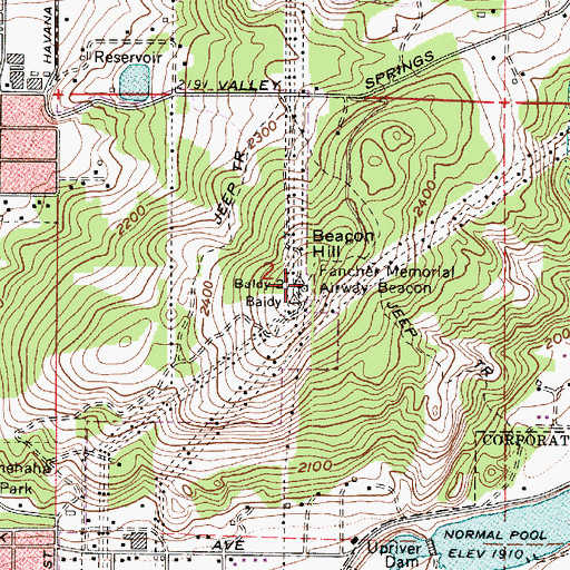 Topographic Map of Fancher Memorial Airway Beacon, WA