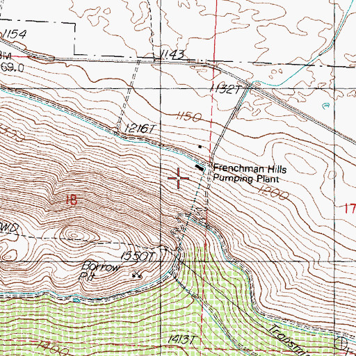 Topographic Map of Frenchman Hills Pumping Plant, WA