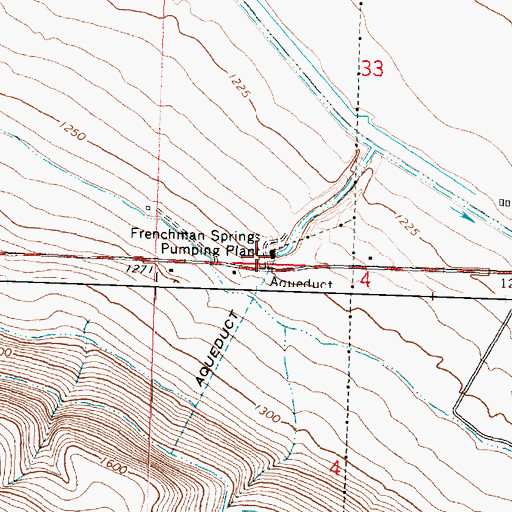 Topographic Map of Frenchman Springs Pumping Plant, WA
