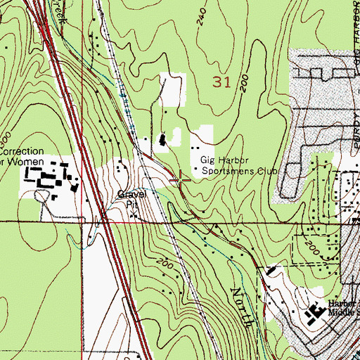 Topographic Map of Gig Harbor Sportsmens Club, WA