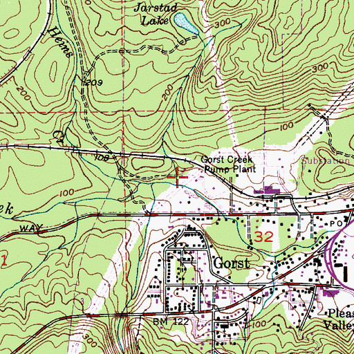 Topographic Map of Gorst Creek Pump Plant, WA