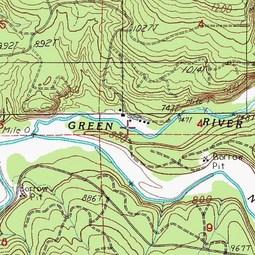 Topographic Map of Green River Salmon Hatchery, WA