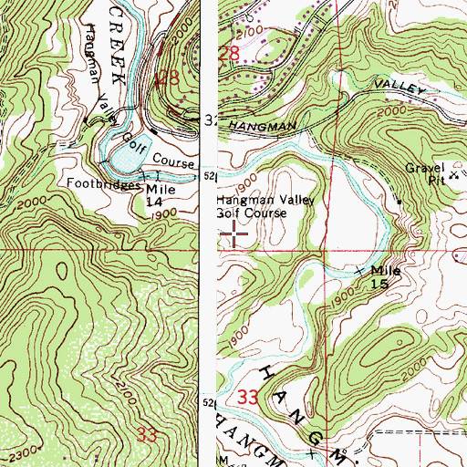 Topographic Map of Hangman Valley Golf Course, WA