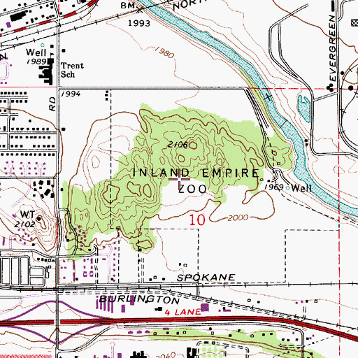 Topographic Map of Inland Empire Zoo (historical), WA
