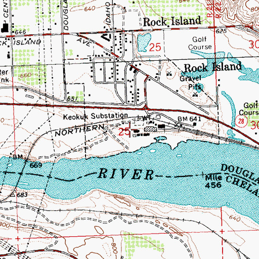 Topographic Map of Keokuk Substation, WA