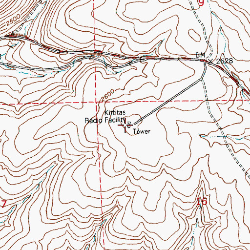 Topographic Map of Kittitas Micro-Wave Station, WA