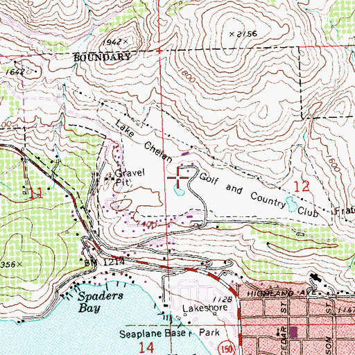 Topographic Map of Lake Chelan Golf Course, WA