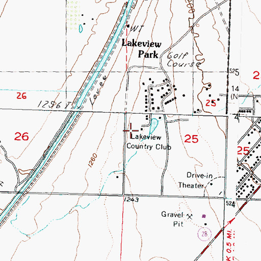 Topographic Map of Lakeview Country Club, WA