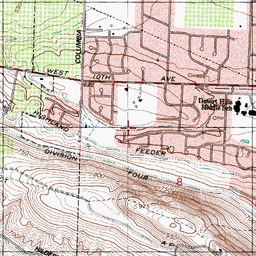 Topographic Map of Lateral Number 1.8 (historical), WA