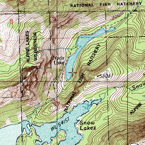 Topographic Map of Leavenworth National Fish Hatchery, WA