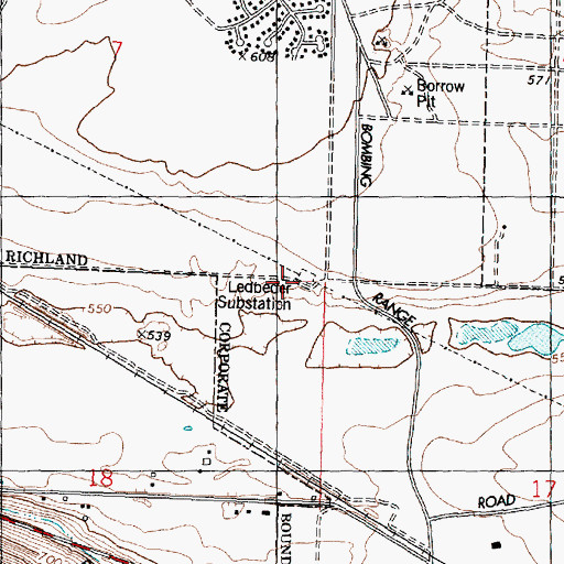 Topographic Map of Ledbeder Substation, WA