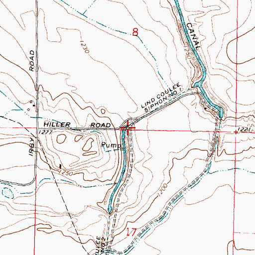 Topographic Map of Lind Coulee Siphon Number 1, WA