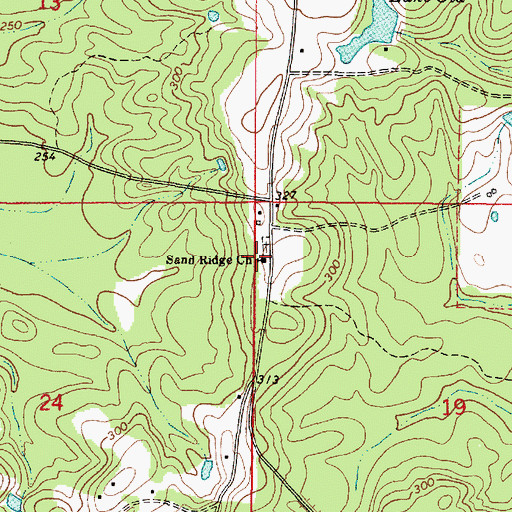 Topographic Map of Sand Ridge Church of God, AL