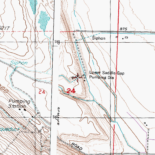 Topographic Map of Lower Saddle Gap Pumping Station, WA