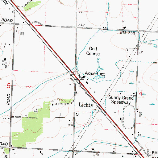 Topographic Map of Lower Valley Golf Club, WA