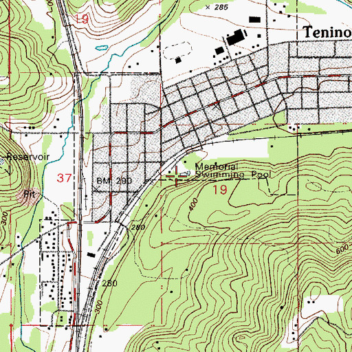 Topographic Map of Memorial Swimming Pool, WA