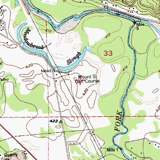 Topographic Map of Mount Si Golf Course, WA