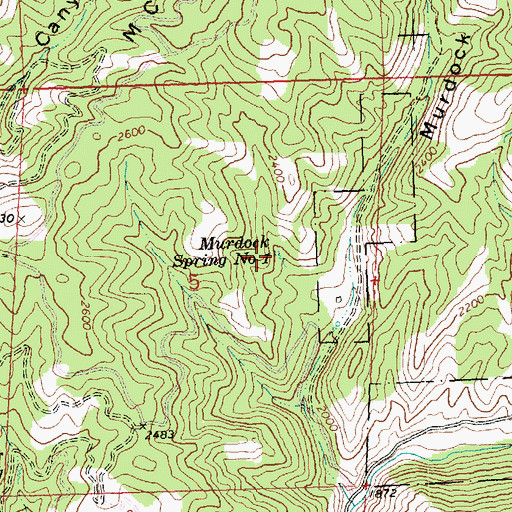 Topographic Map of Murdock Spring Number 1, WA