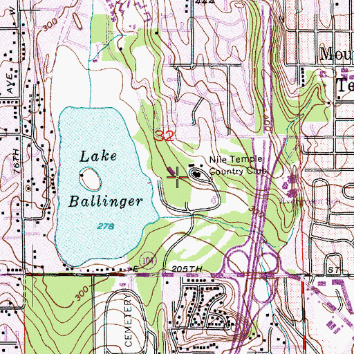 Topographic Map of Nile Temple Country Club, WA