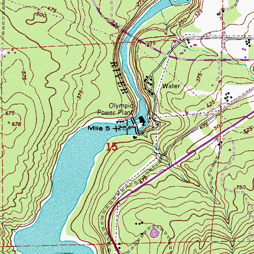 Topographic Map of Olympic Power Plant, WA