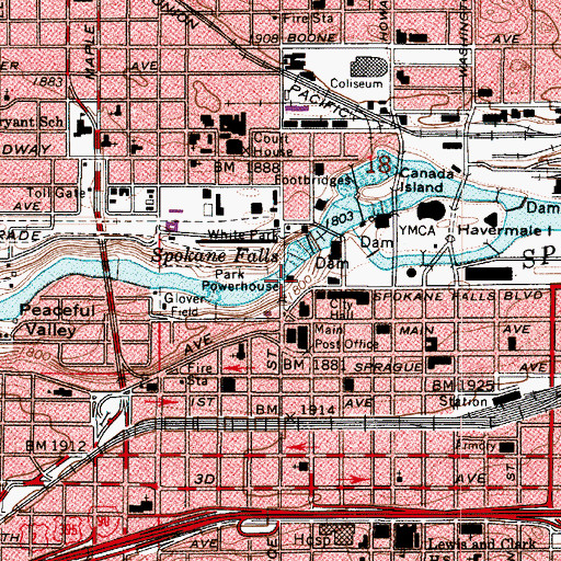 Topographic Map of Park Powerhouse, WA