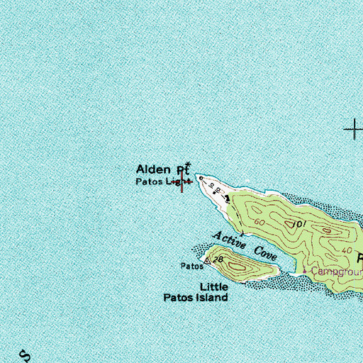 Topographic Map of Patos Light, WA