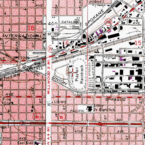Topographic Map of Playfair Racetrack, WA