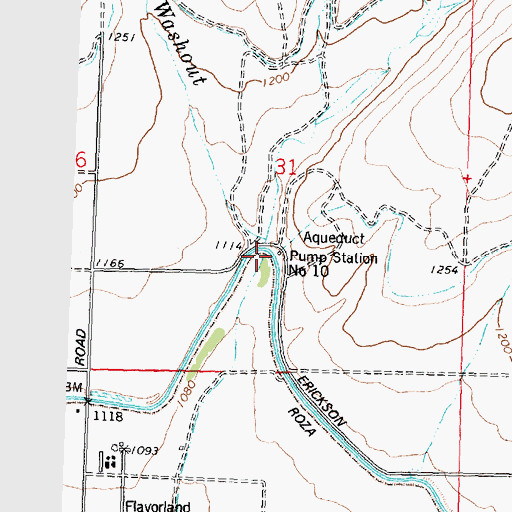 Topographic Map of Pump Station Number 10, WA