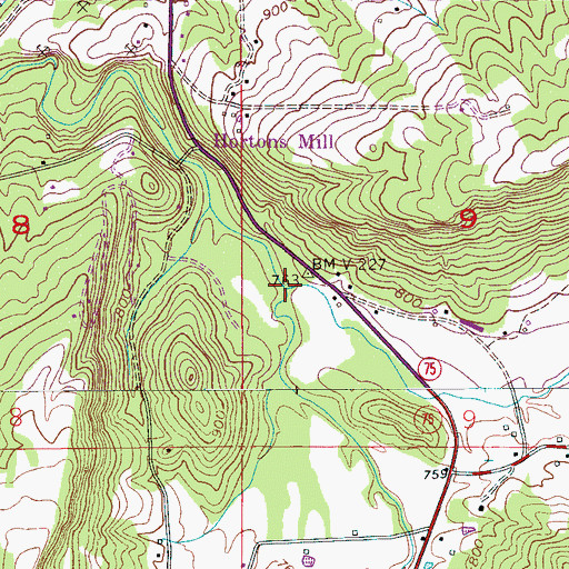 Topographic Map of Sand Valley Creek, AL