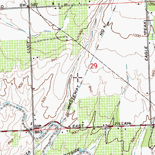 Topographic Map of Roza Wasteway Number 4, WA