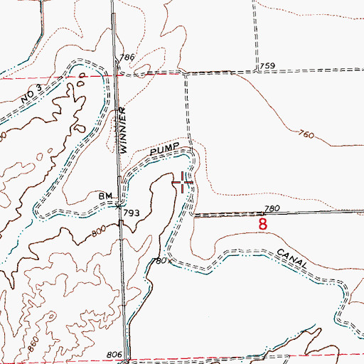 Topographic Map of Satus Number 3 Pump Canal, WA
