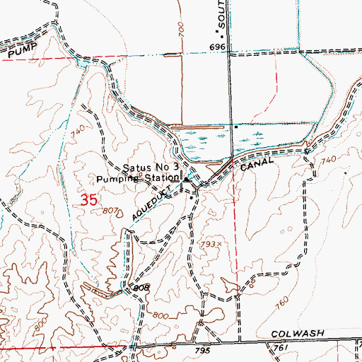 Topographic Map of Satus Number 3 Pumping Station, WA