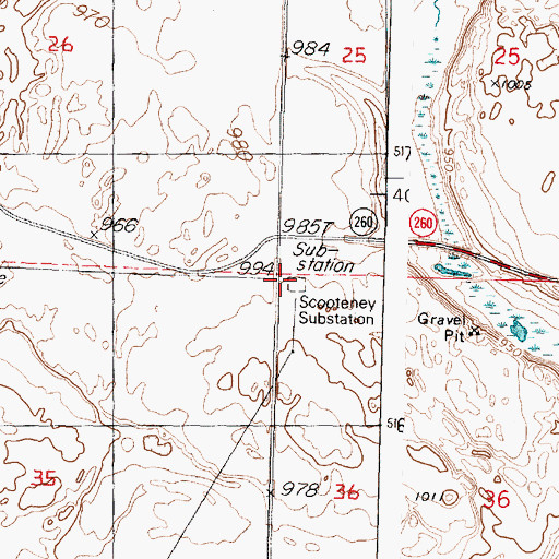 Topographic Map of Scooteney Substation, WA