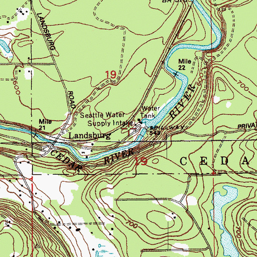 Topographic Map of Seattle Water Supply Intake, WA