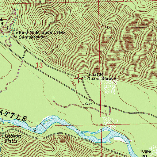 Topographic Map of Suiattle Guard Station, WA