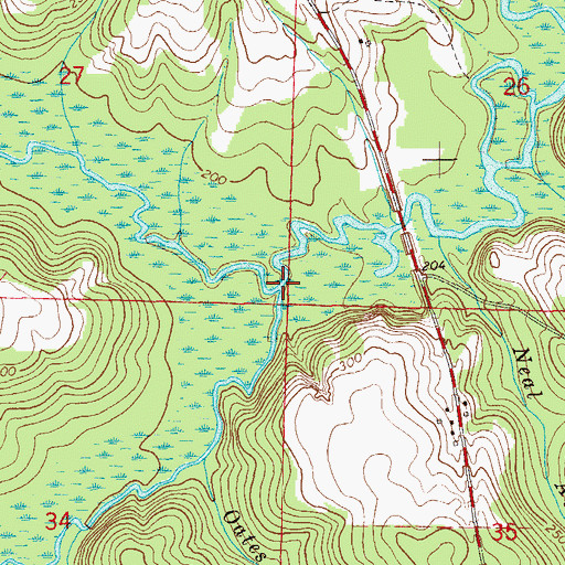 Topographic Map of Sandy Creek, AL