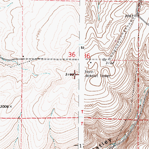 Topographic Map of Thorn Lookout Tower, WA