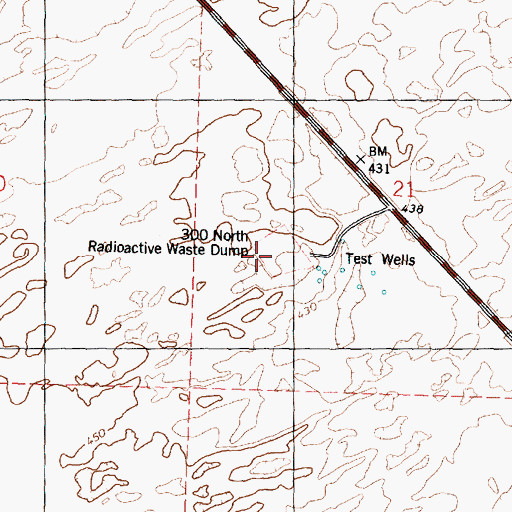 Topographic Map of Three Hundred North Radioactive Waste Dump, WA